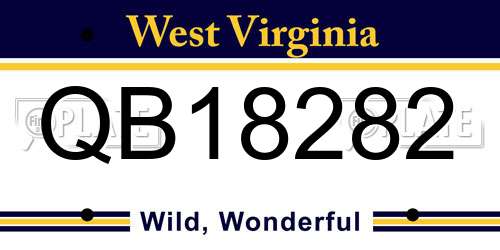 QB18282 West Virginia License Plate