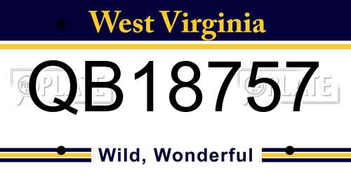 QB18757 West Virginia License Plate