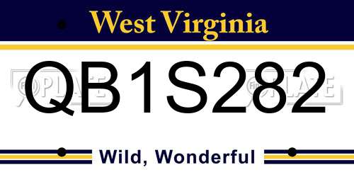 QB1S282 West Virginia License Plate