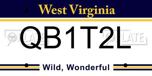 QB1T2L West Virginia License Plate