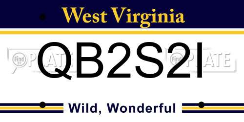 QB2S2I West Virginia License Plate