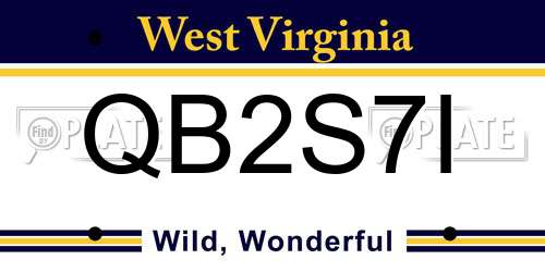 QB2S7I West Virginia License Plate
