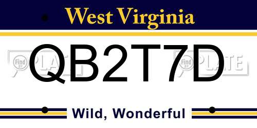 QB2T7D West Virginia License Plate