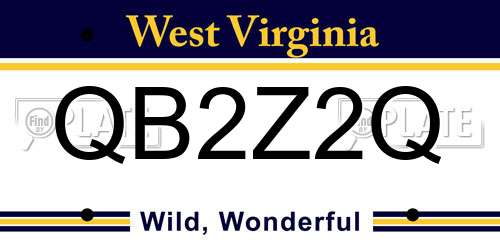 QB2Z2Q West Virginia License Plate