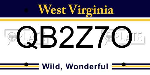 QB2Z7O West Virginia License Plate