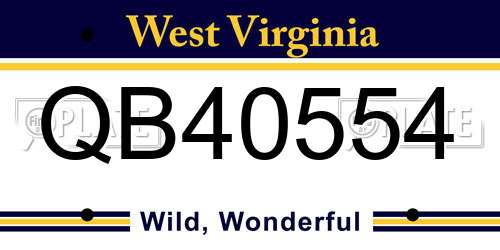 QB40554 West Virginia License Plate