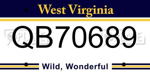 QB70689 West Virginia License Plate