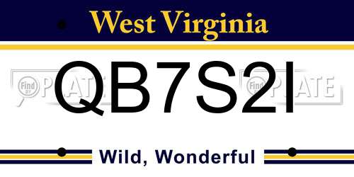 QB7S2I West Virginia License Plate