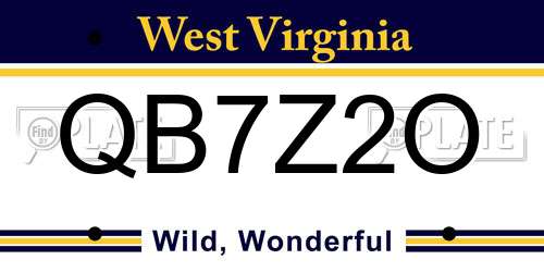 QB7Z2O West Virginia License Plate