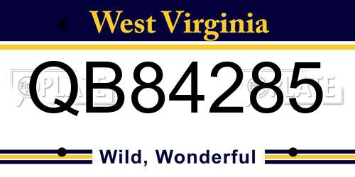 QB84285 West Virginia License Plate