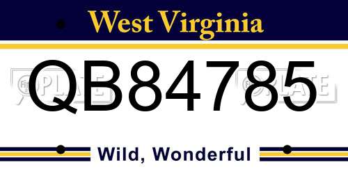 QB84785 West Virginia License Plate
