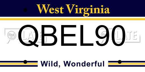 QBEL90 West Virginia License Plate