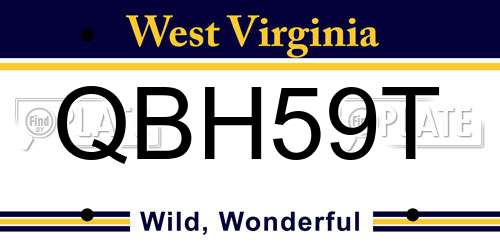 QBH59T West Virginia License Plate