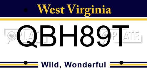 QBH89T West Virginia License Plate