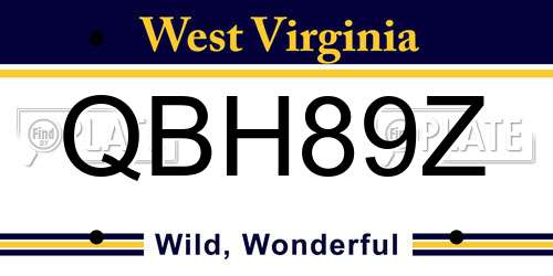 QBH89Z West Virginia License Plate