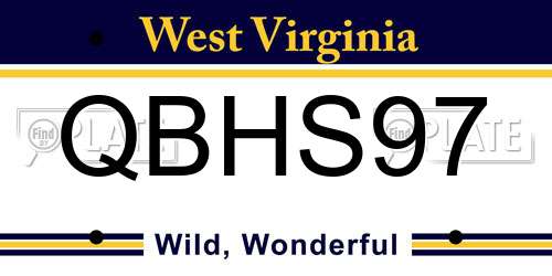 QBHS97 West Virginia License Plate