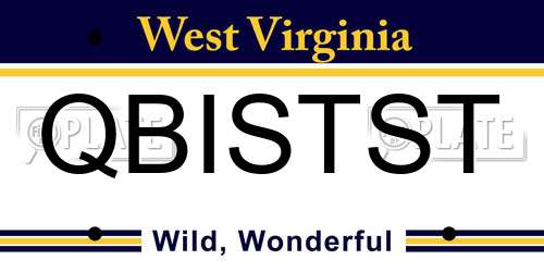 QBISTST West Virginia License Plate