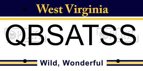 QBSATSS West Virginia License Plate