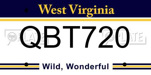 QBT720 West Virginia License Plate
