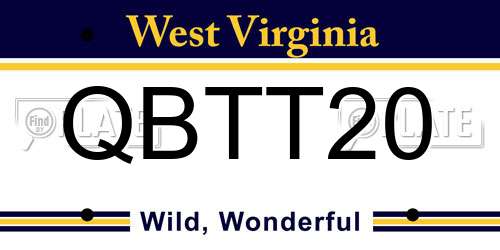 QBTT20 West Virginia License Plate