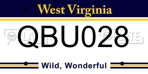 QBU028 West Virginia License Plate