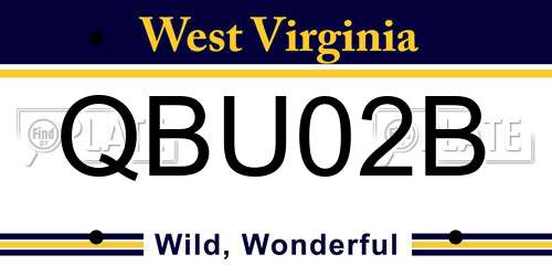 QBU02B West Virginia License Plate