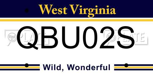 QBU02S West Virginia License Plate