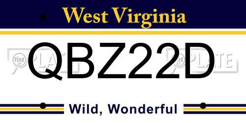 QBZ22D West Virginia License Plate