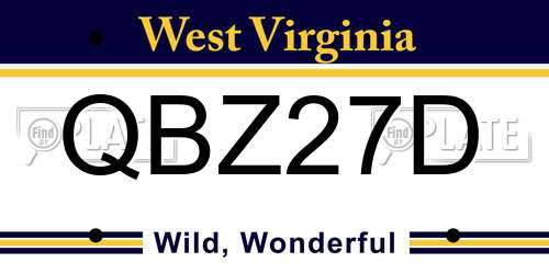 QBZ27D West Virginia License Plate