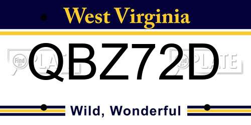 QBZ72D West Virginia License Plate