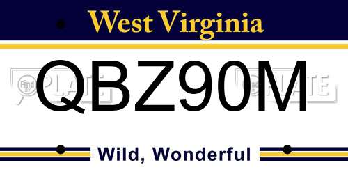 QBZ90M West Virginia License Plate