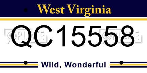 QC15558 West Virginia License Plate