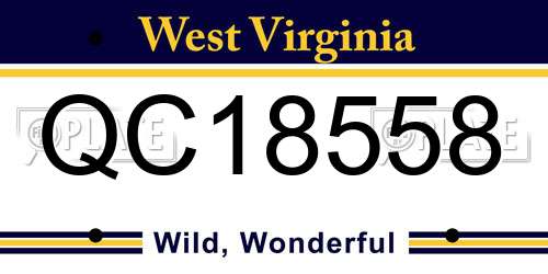 QC18558 West Virginia License Plate
