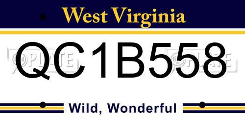 QC1B558 West Virginia License Plate