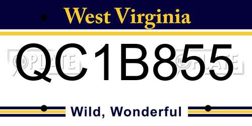 QC1B855 West Virginia License Plate