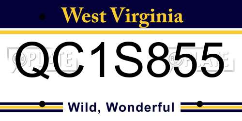 QC1S855 West Virginia License Plate