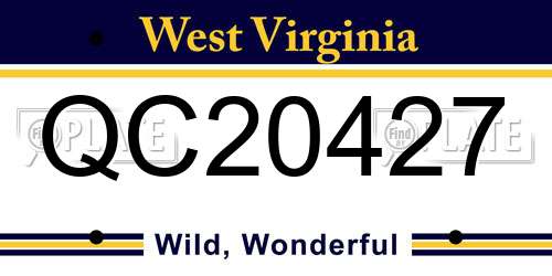 QC20427 West Virginia License Plate