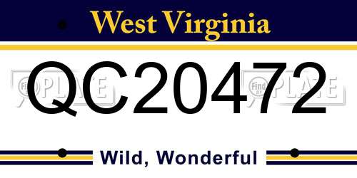 QC20472 West Virginia License Plate