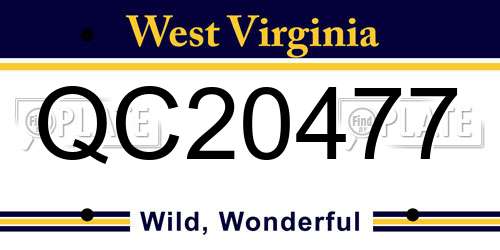 QC20477 West Virginia License Plate