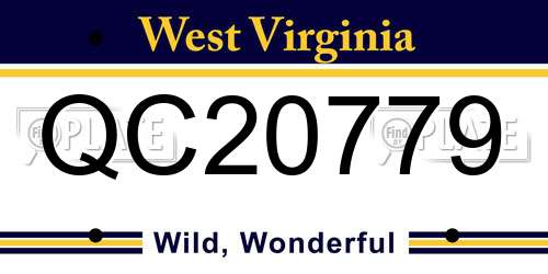 QC20779 West Virginia License Plate