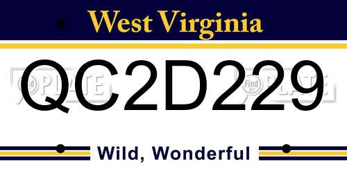 QC2D229 West Virginia License Plate