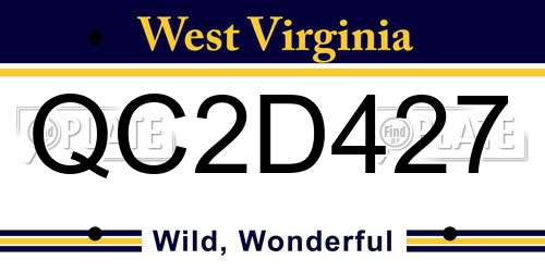 QC2D427 West Virginia License Plate
