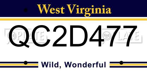 QC2D477 West Virginia License Plate