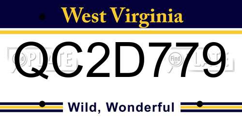 QC2D779 West Virginia License Plate