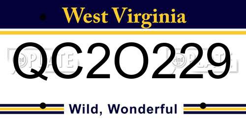 QC2O229 West Virginia License Plate