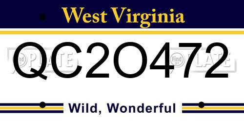 QC2O472 West Virginia License Plate