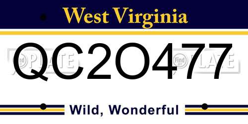 QC2O477 West Virginia License Plate