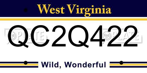 QC2Q422 West Virginia License Plate