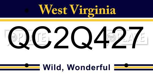 QC2Q427 West Virginia License Plate