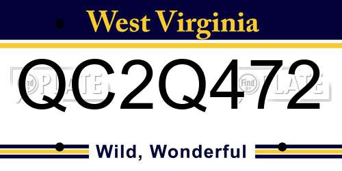 QC2Q472 West Virginia License Plate